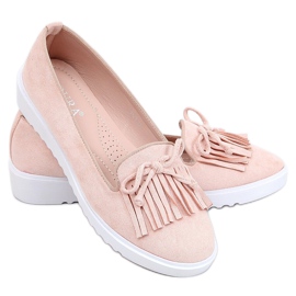 Mokasyny z frędzelkami różowe 6429 Pink