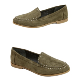 Mokasyny z ćwiekami zielone 4322 Green