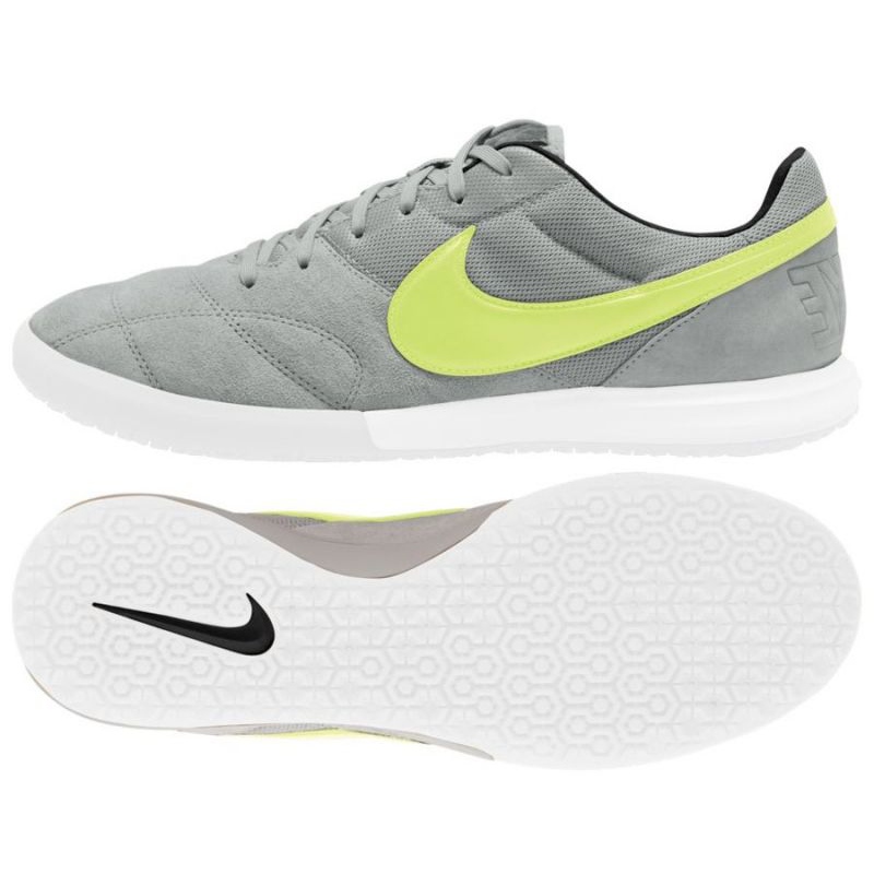 Buty piłkarskie Nike Premier 2 Sala Ic M AV3153 012 odcienie szarości szare zielone