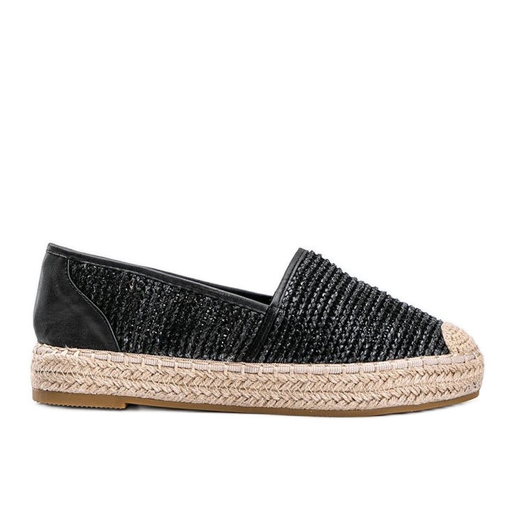 Czarne espadryle plecione Carly