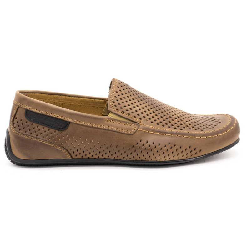 Polbut Mokasyny męskie skórzane 2105P brązowe