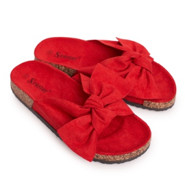 PB2 Dziecięce Klapki Na Korku Czerwone Little Wendy