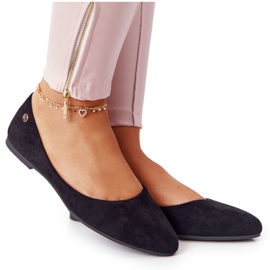 Zamszowe Baleriny Sergio Leone BL622 Czarne