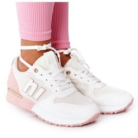 Damskie Sportowe Buty Sneakersy Biało-Różowe Maddie białe