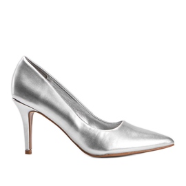 Srebrne czółenka z eko-skóry Ally srebrny