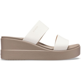 Crocs klapki damskie Brooklyn Mid Wedge beżowe 206219 16T beżowy