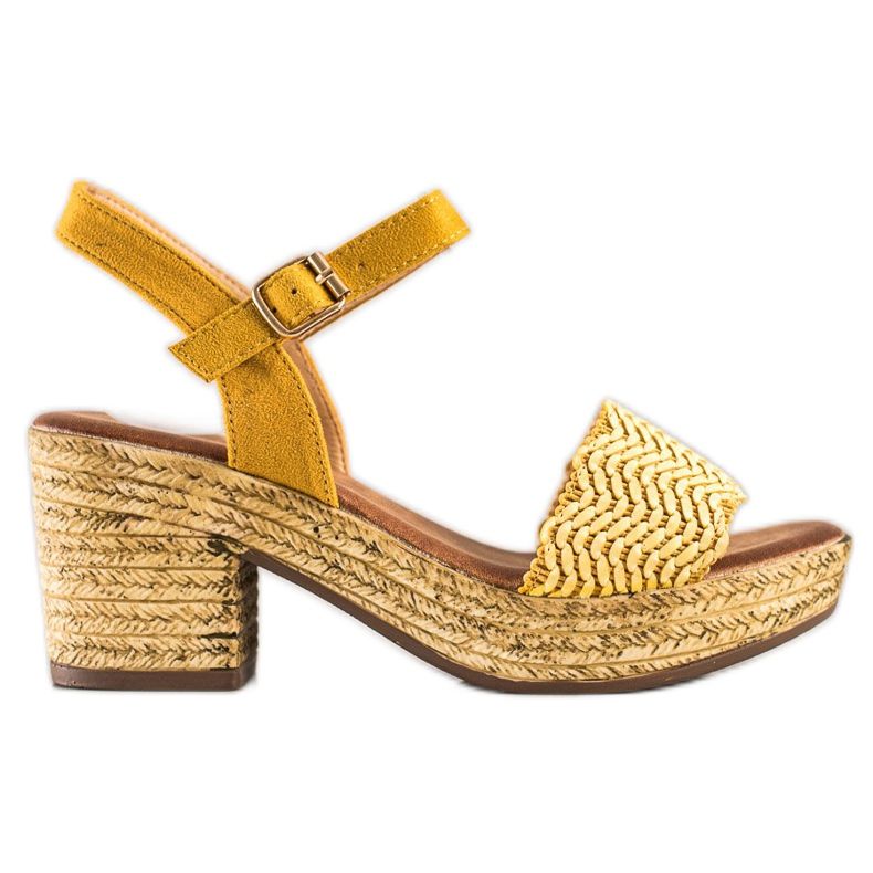 Evento Sandały Na Szerokim Słupku żółte