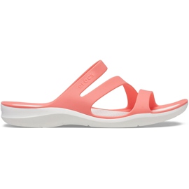 Crocs klapki damskie Swiftwater koralowo-białe 203998 6SL wielokolorowe