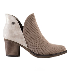 Filippo Wiosenne Botki Z Wycięciem beżowy brązowe