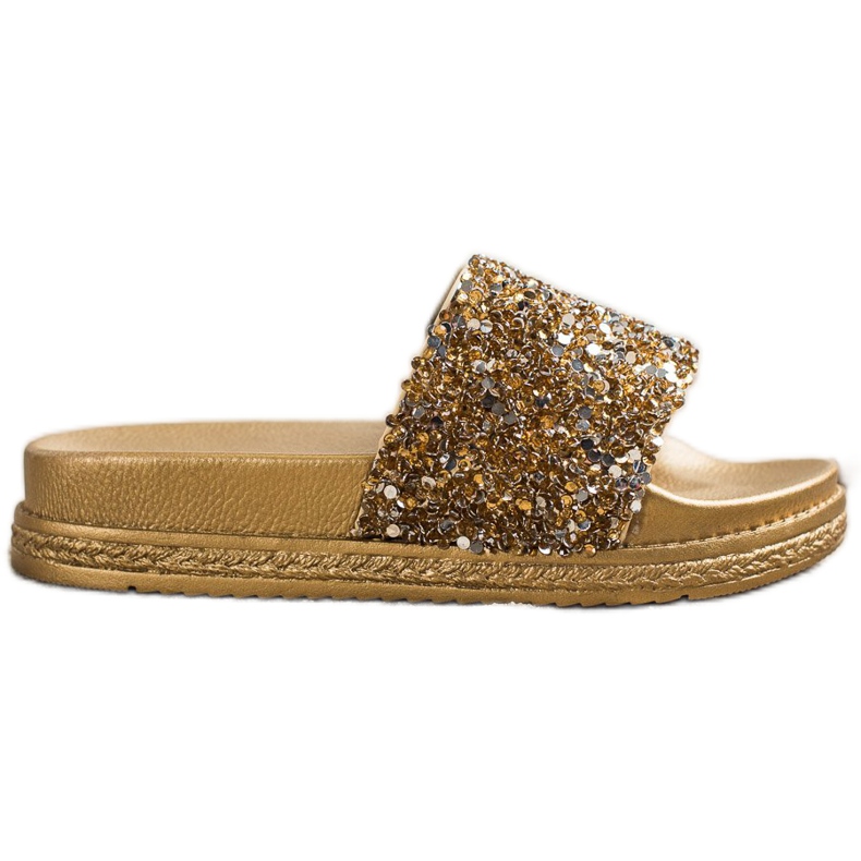 Seastar Modne Klapki Na Platformie srebrny złoty