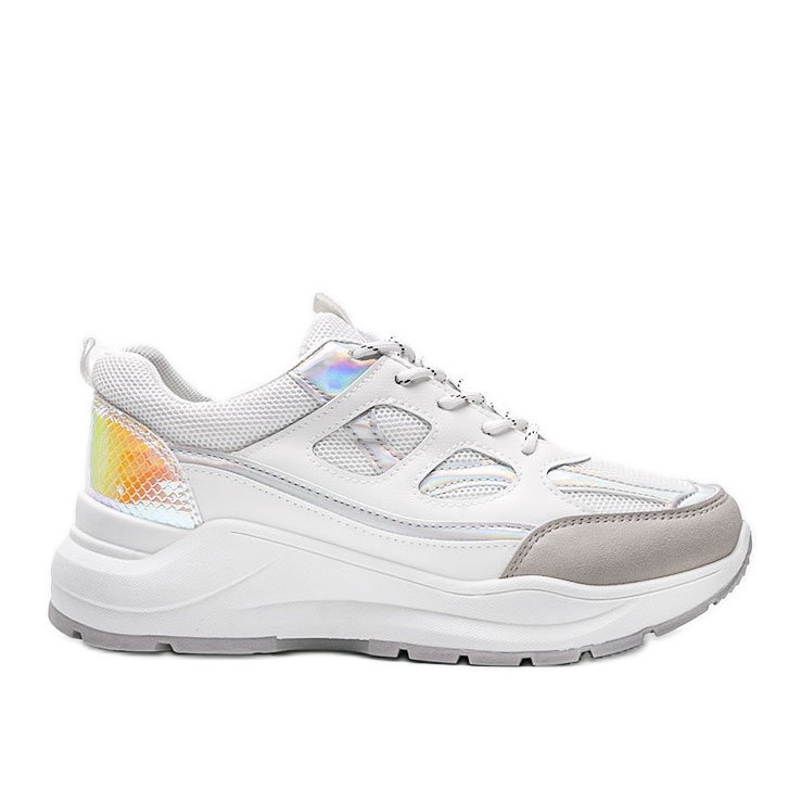 Białe sneakersy na grubej podeszwie Aliza