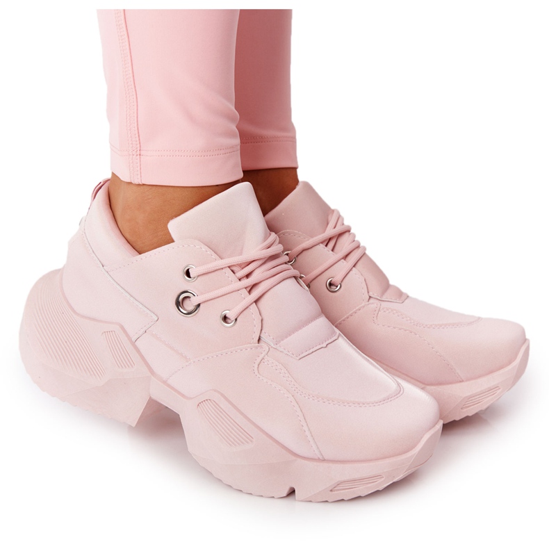 PS1 Damskie Sneakersy Na Masywnej Podeszwie Różowe Bubbly