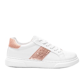 Białe tenisówki ozdobione cekinami Ana