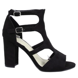 Sandałki na obcasie czarne 168-231 Black