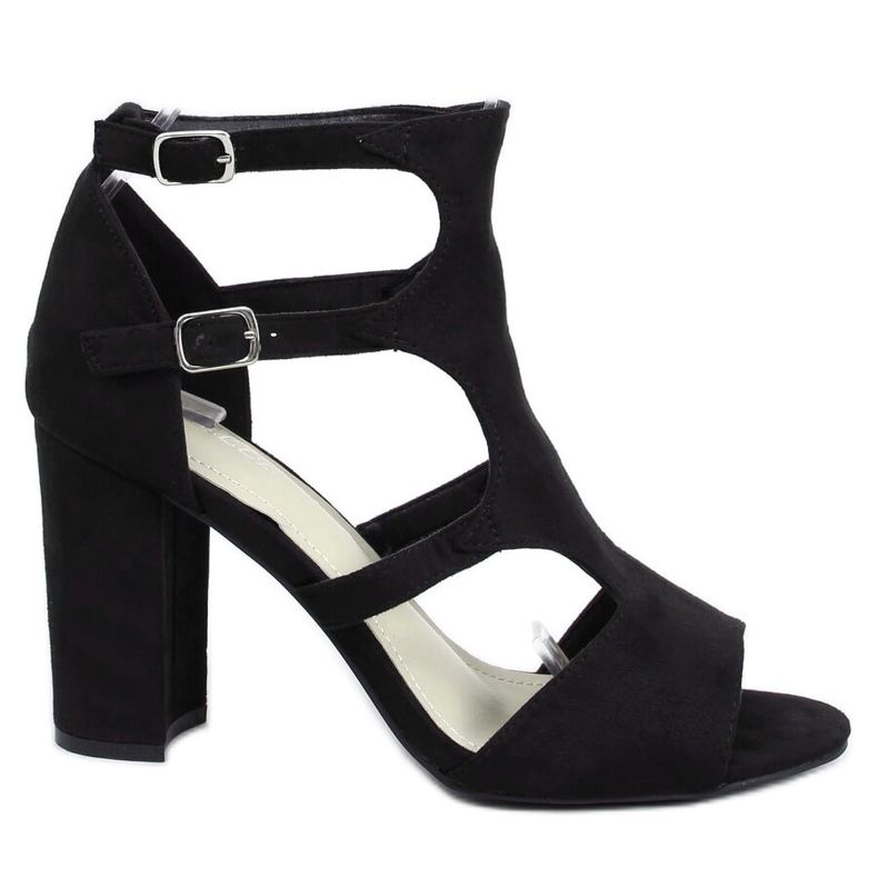 Sandałki na obcasie czarne 168-231 Black