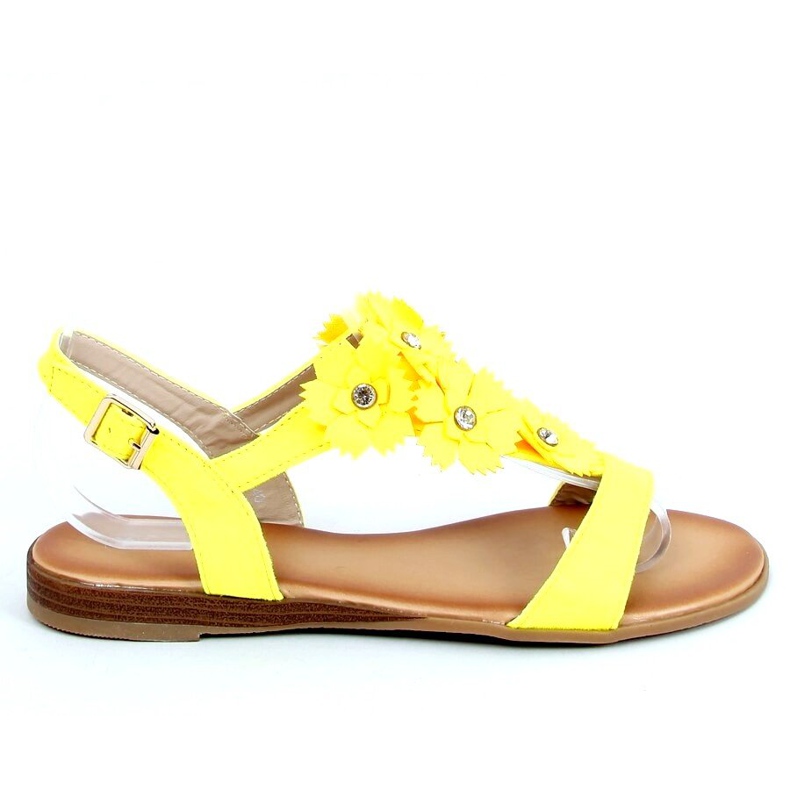 Sandałki damskie żółte F3273 Yellow
