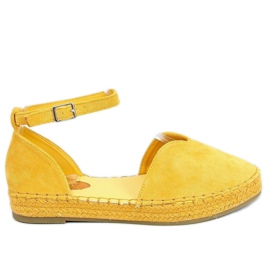 Espadryle damskie z wycięciem miodowe 1219 Yellow żółte