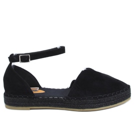 Espadryle damskie z wycięciem czarne 1219 Black