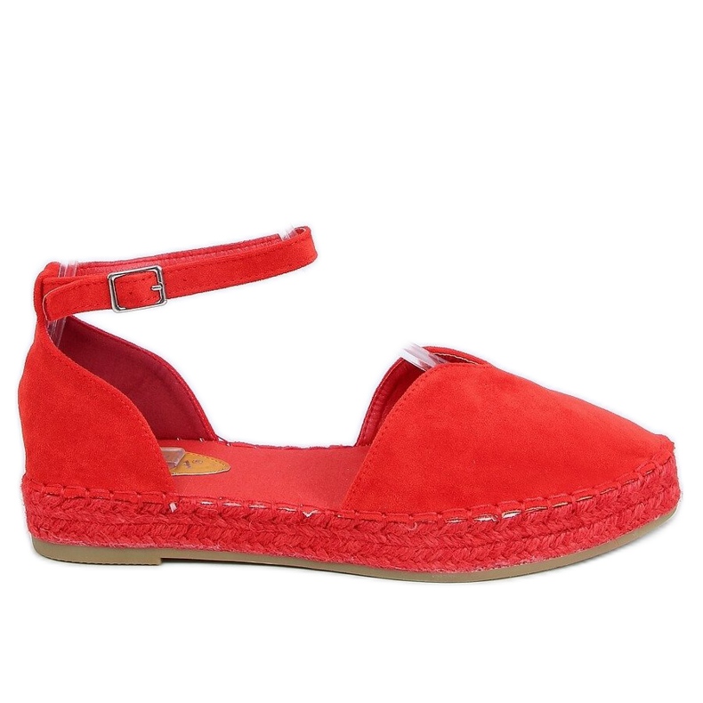 Espadryle damskie z wycięciem czerwone 1219 Red