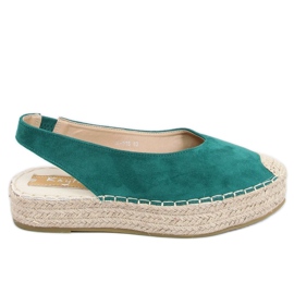 Espadryle z odkrytą piętą zielone M-518 Green