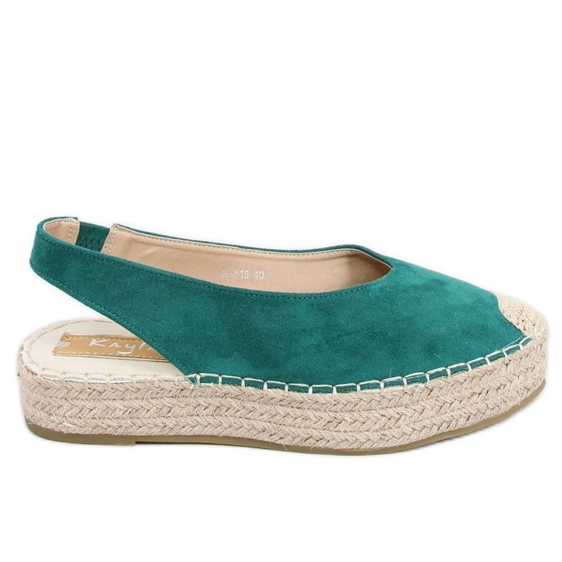 Espadryle z odkrytą piętą zielone M-518 Green