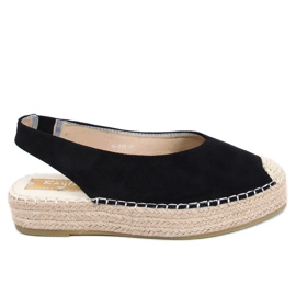 Espadryle z odkrytą piętą czarne M-518 Black