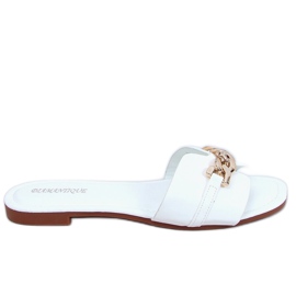 Klapki z łańcuchem białe HY23-01 White