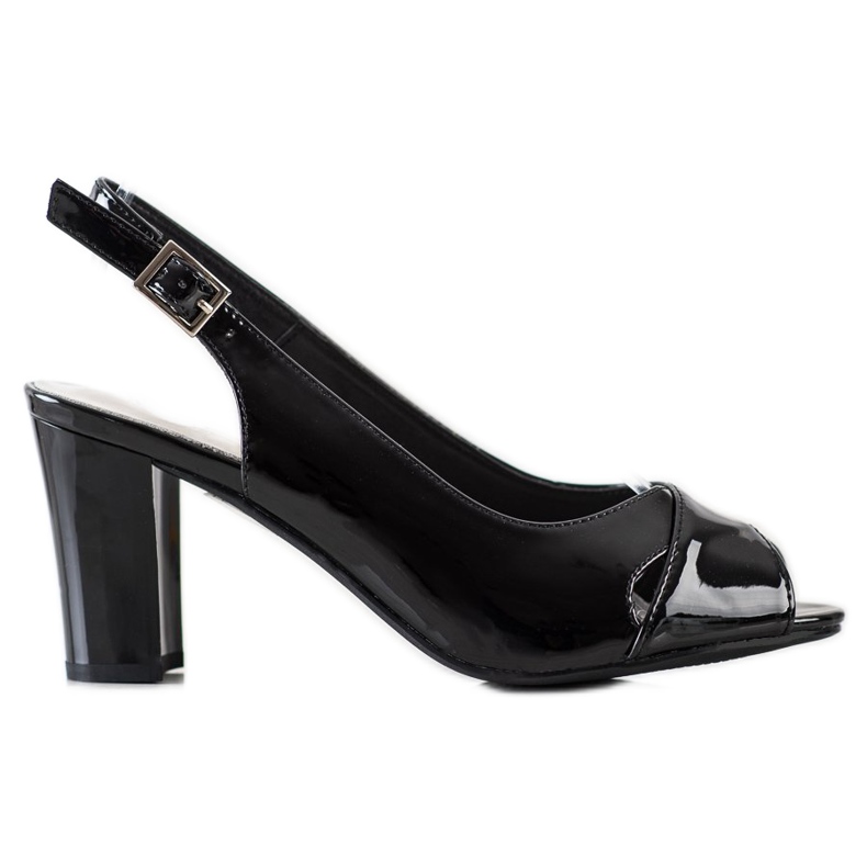 Lakierowane Sandały Sergio Leone czarne