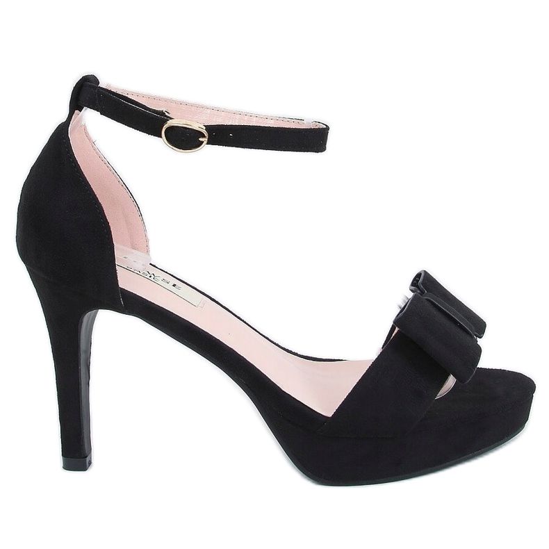 Sandałki na platformie czarne 9R32 Black