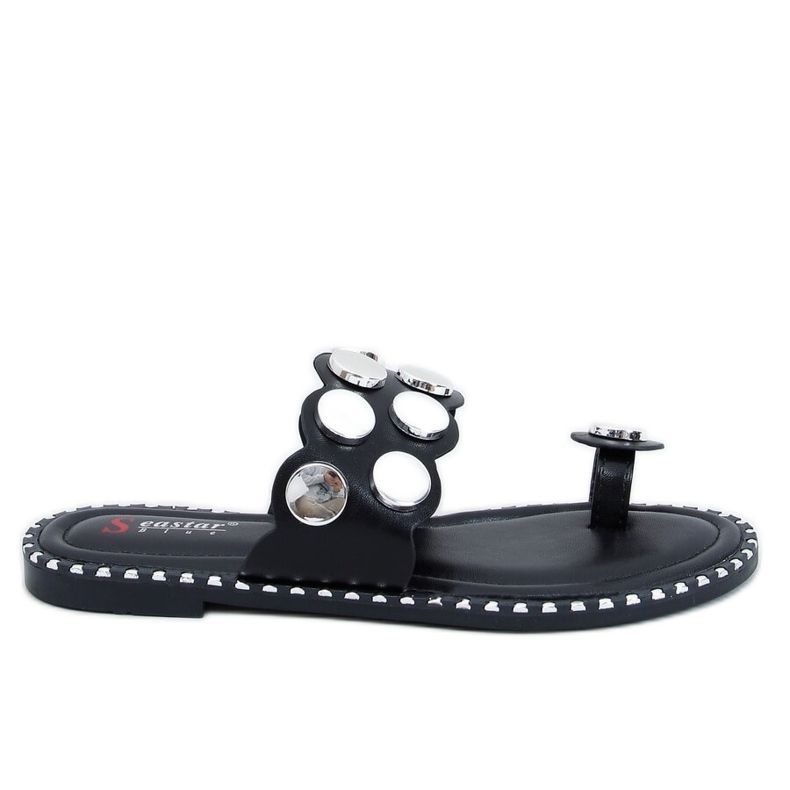 Klapki japonki czarne SK78P Black srebrny