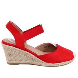 Espadryle na koturnie czerwone 9R50 Red