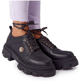 Skórzane Półbuty Oxfordy Lewski Shoes 3011-0 Czarne