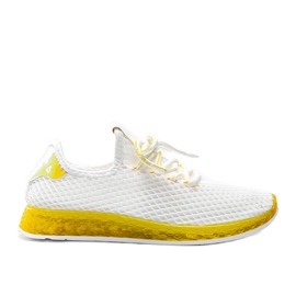 Biało żółte obuwie wsuwane Marley białe