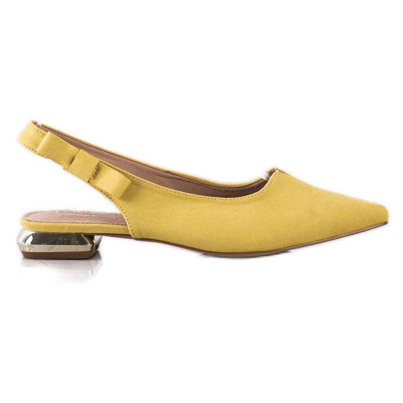 Filippo Żółte Czółenka Z Odkrytą Piętą