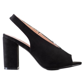 S. BARSKI Zabudowane Sandałki S.BARSKI czarne