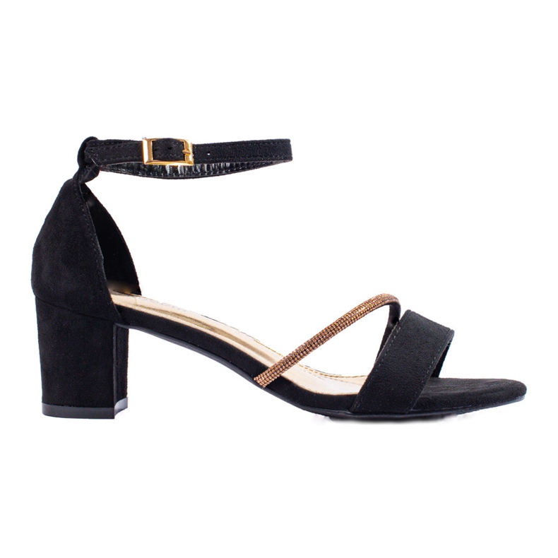 Goodin Eleganckie Sandały Z Cyrkoniami czarne