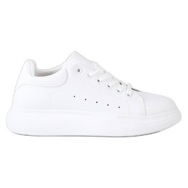 SHELOVET Białe Trampki Na Platformie