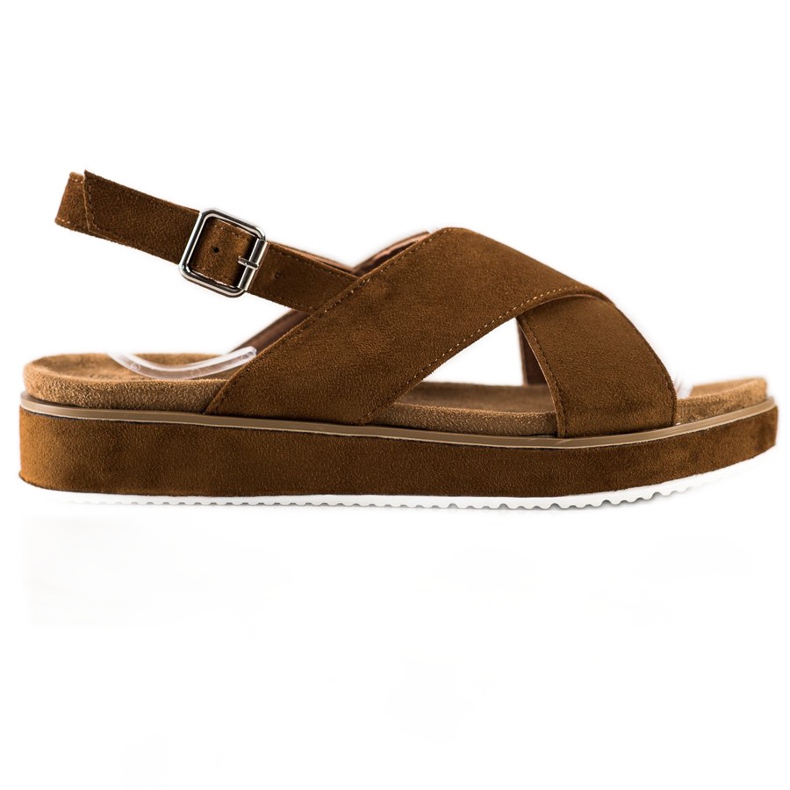 Goodin Brązowe Sandały Na Platformie