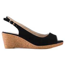 Goodin Casualowe Sandałki Na Koturnie czarne