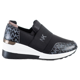 SHELOVET Wsuwane Czarne Sneakersy