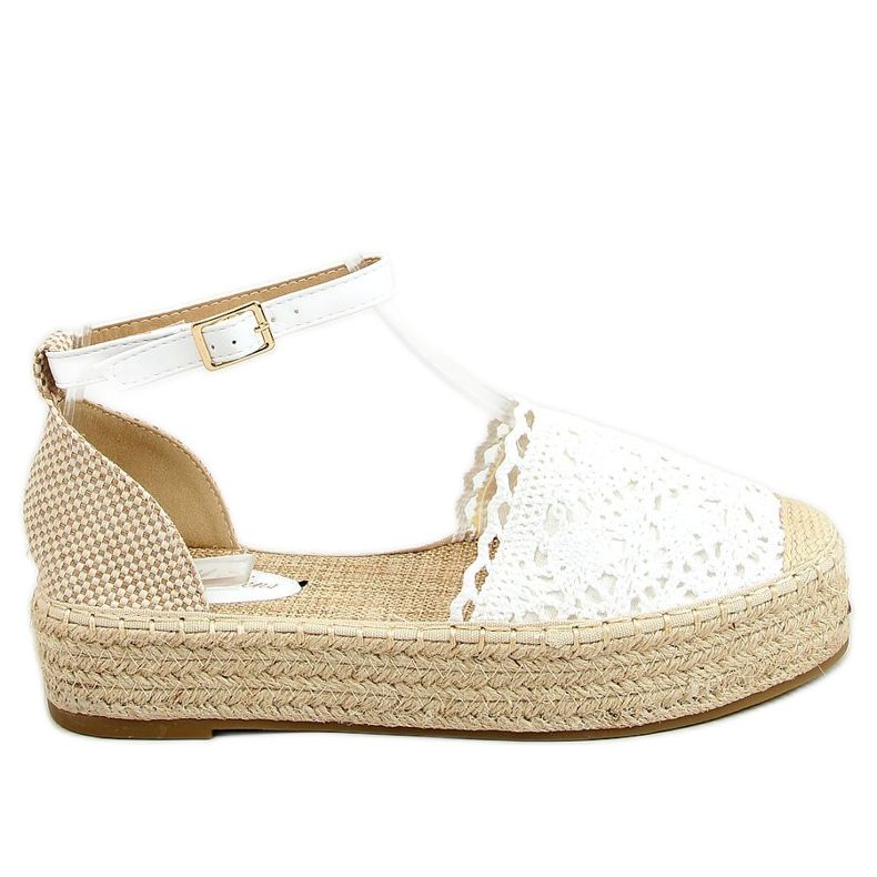 Espadryle koronkowe białe 888-85 White