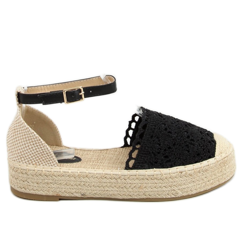 Espadryle koronkowe czarne 888-85 Black