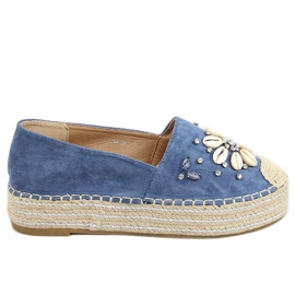 Espadryle damskie z muszelkami niebieskie 2798 Blue