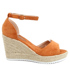 Sandałki espadryle na koturnie camel 888-89 Camel brązowe
