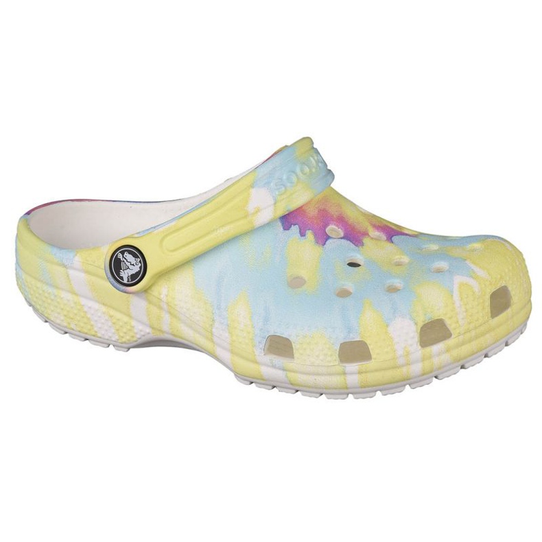 Klapki Crocs Classic Tie-Dye Graphic K Clog Jr 205451-94S wielokolorowe żółte