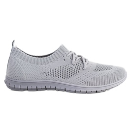 SHELOVET Szare Ażurowe Trampki