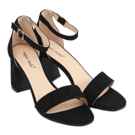 Sandałki na obcasie czarne 8741 Black