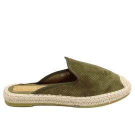 Klapki damskie espadryle zielone 4821 Green