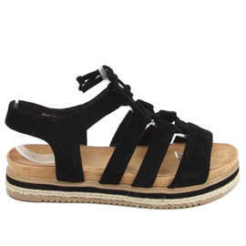 Sandałki espadryle czarne W86 Black