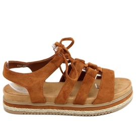 Sandałki espadryle camel W86 Camel brązowe